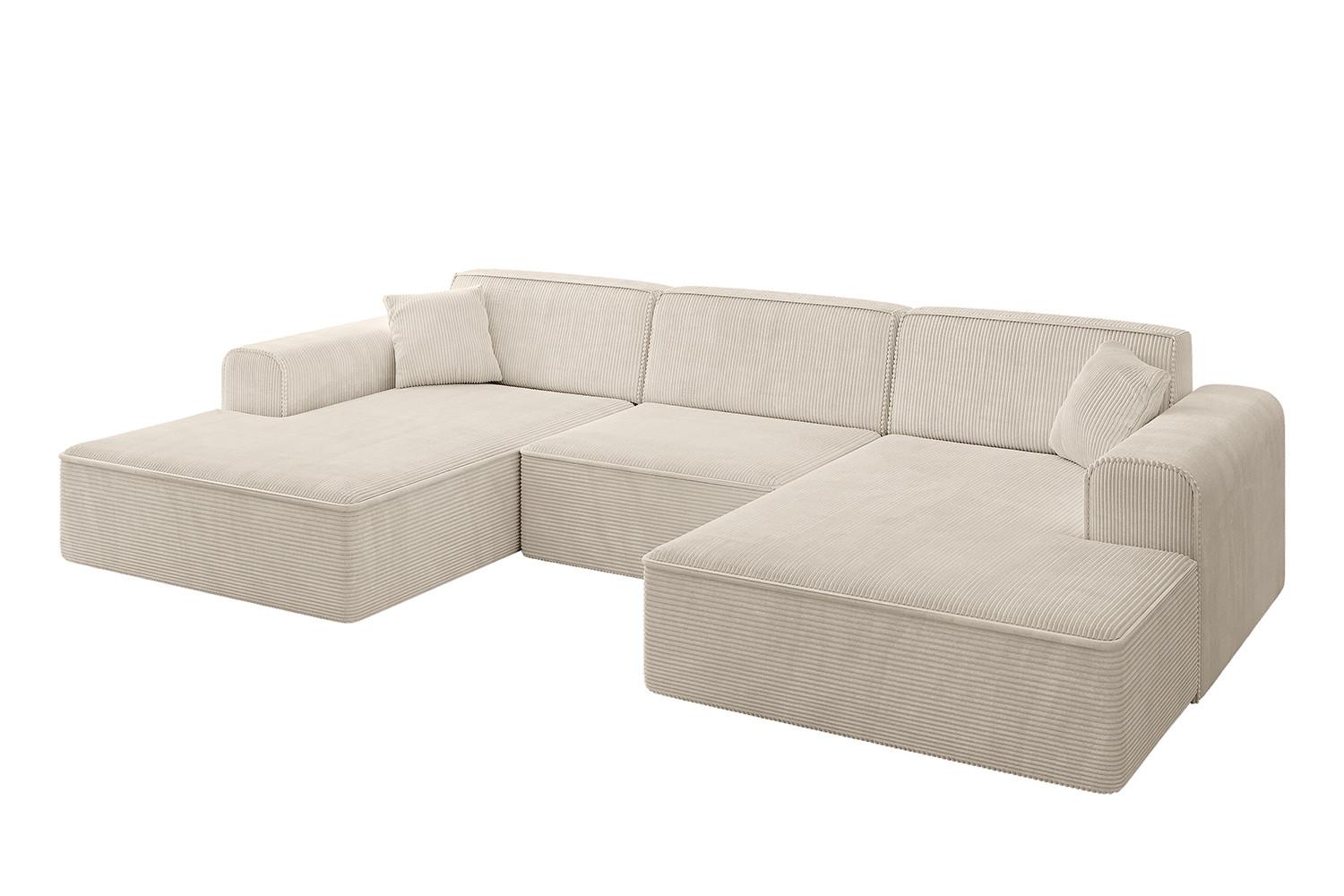 WOHNLANDSCHAFT IREA-U1-v3 - 301x165x77 cm Beige - Beige, Holzwerkstoff/Textil (301/77/165cm) - ALTDECOR