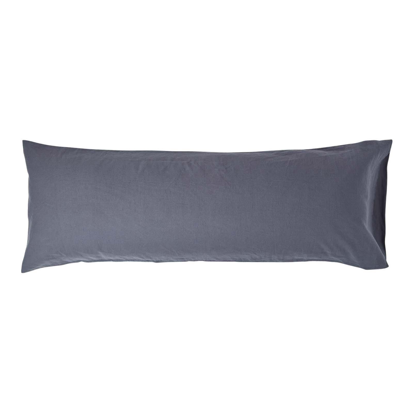 SEITENSCHLÄFERKISSENBEZUG Leinen, 48/136 cm - Dunkelgrau, Textil (50/140cm) - Homescapes