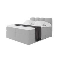 BOXSPRINGBETT mit Matratze H3/H4 - NINA KING - 140x200 cm Hellgrau - Hellgrau, Holzwerkstoff (140/200cm) - ALTDECOR