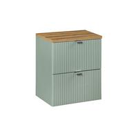 WASCHTISCHUNTERSCHRANK 50.4cm Jade Grün und Holz - Grün, Holzwerkstoff (50.4/59/40cm) - Petits-meubles