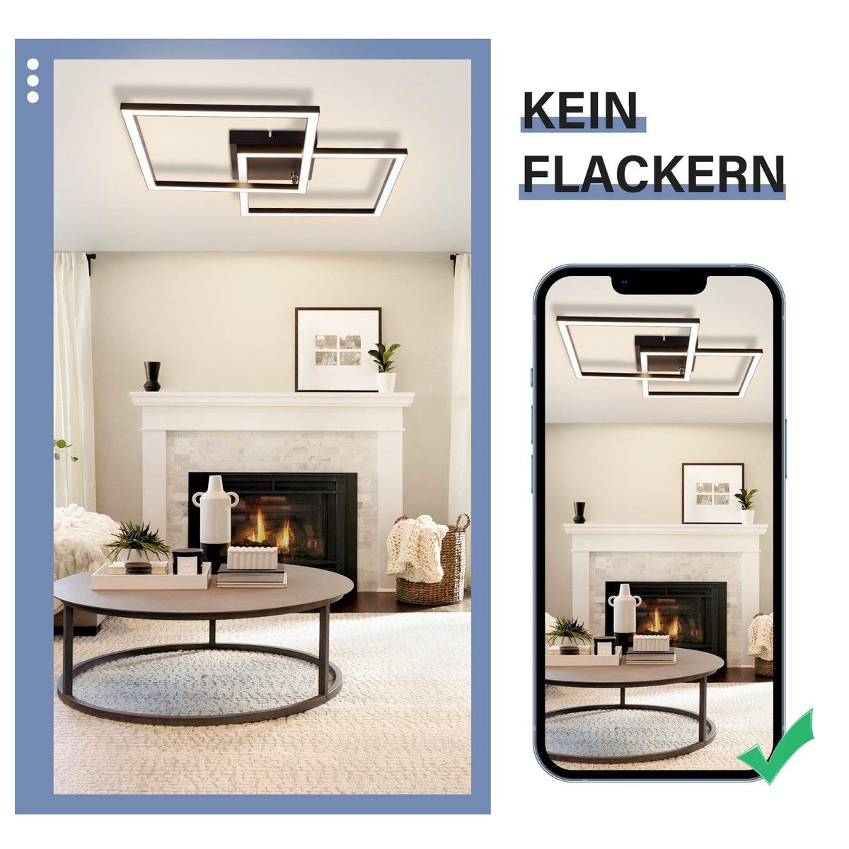 LED-DECKENLEUCHTE Mapes 46.1/46.1/5.8 cm - Schwarz, Metall (46.1/46.1/5.8cm) - Nettlife