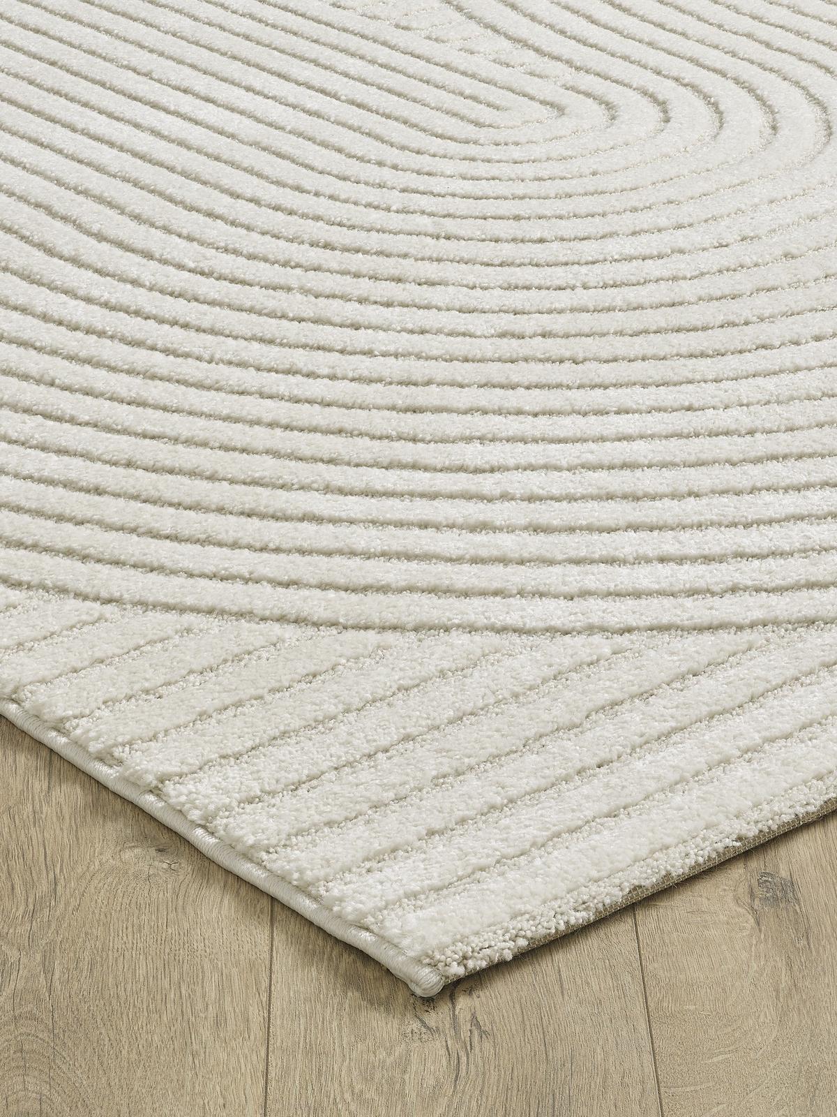 KURZFLORTEPPICH Geometrisch CETINA Polypropylen Creme 160 x 230 cm - Beige, Textil (160/230cm) - KADIMA DESIGN
