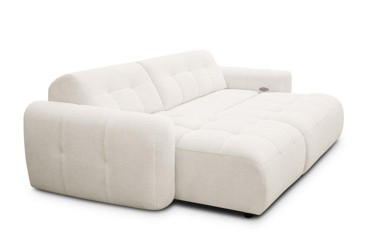 ECKSOFA LUMERO 4-Sitzer LINKS, creme - Creme/Schwarz, Holz/Textil (275/166cm) - Courtois Laville