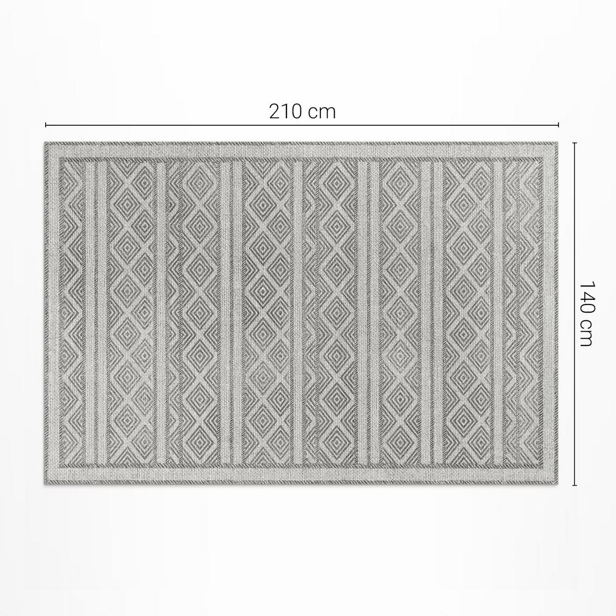 TEPPICH 140x210 cm Dekorative Bordüre Stoffoptik - Dunkelgrau, Kunststoff (140/210cm) - Wallfluent