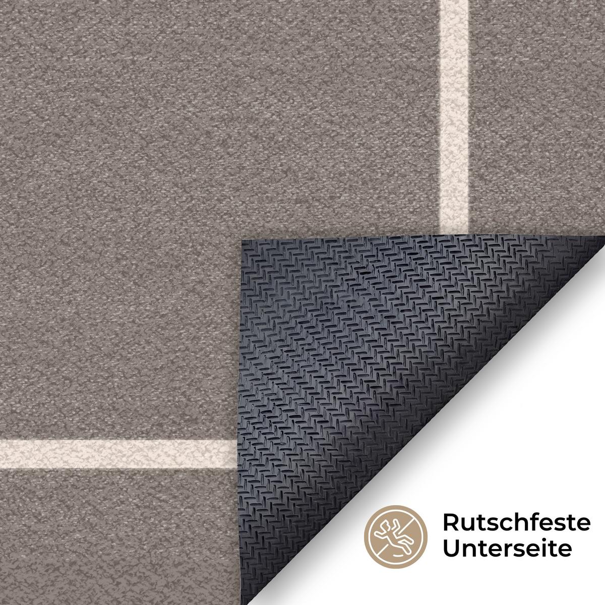 FUSSMATTE Willkommen - Braun Schmutzfänger 180x120 cm - Taupe, Kunststoff (180/0.4cm) - MuchoWow