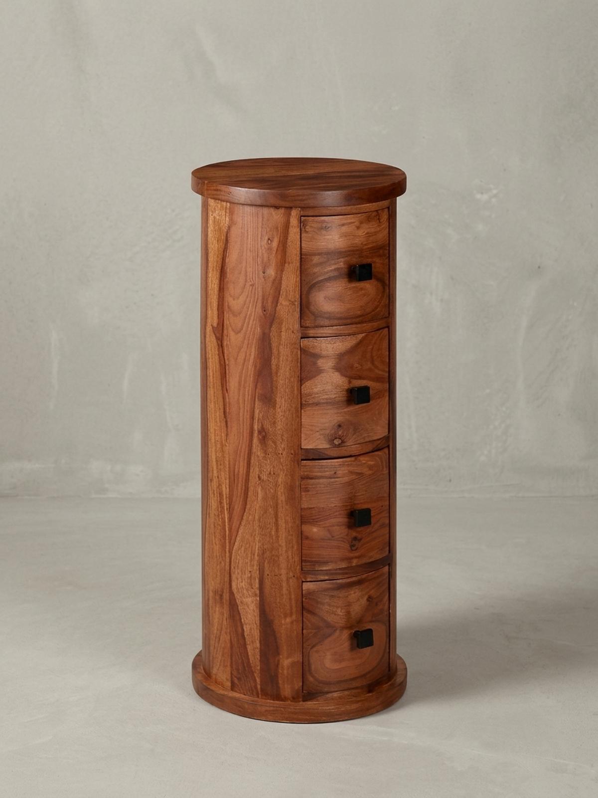 KOMMODE – Massivholz, rustikal, 4 Schubladen, viel Stauraum - Braun, Holz/Metall (35/85/35cm) - KADIMA DESIGN