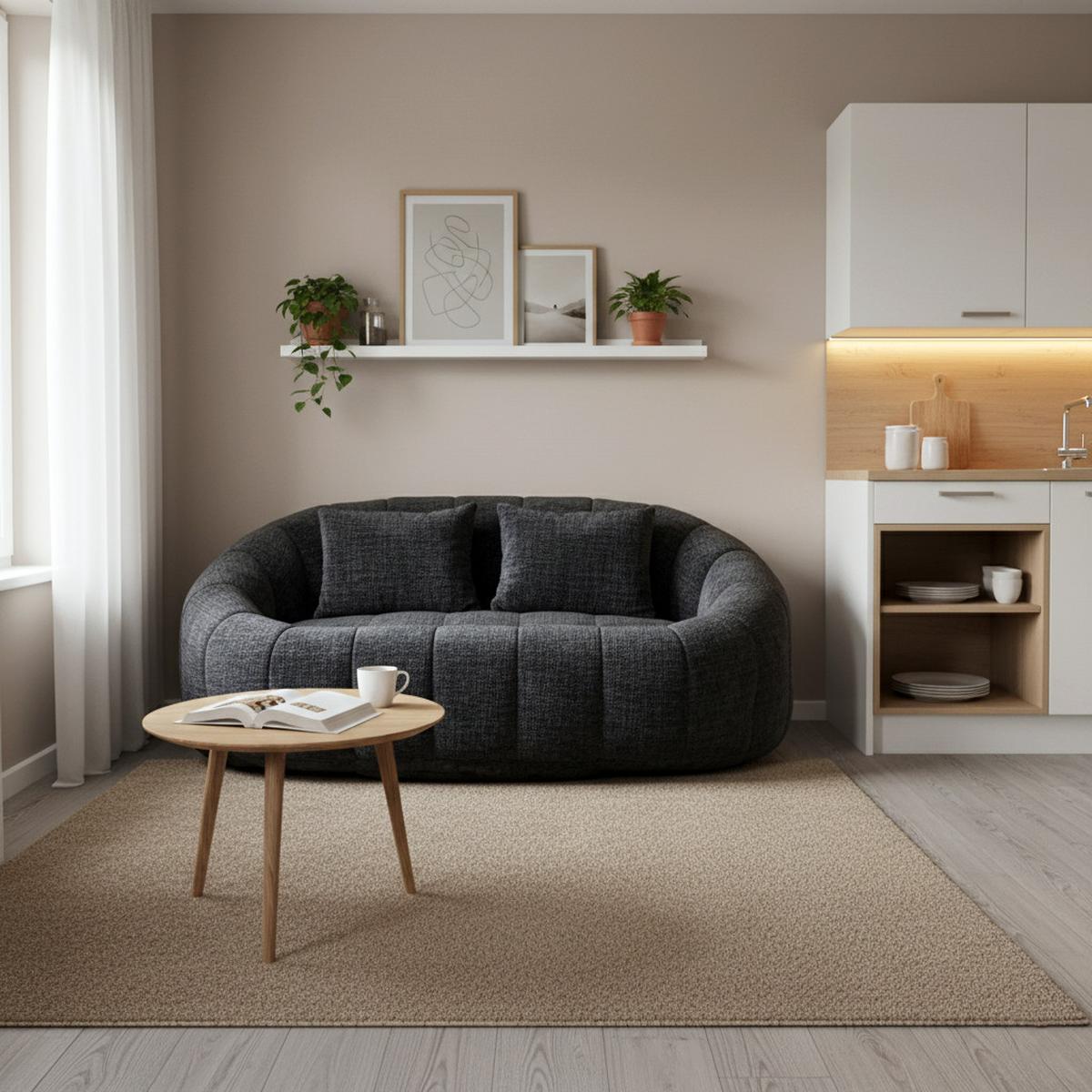 BEAN BAG SOFA – Komfortabler Lazy Lounger mit hochdichtem Memory - Schwarz, Textil (150/63/95cm) - Urban Meuble