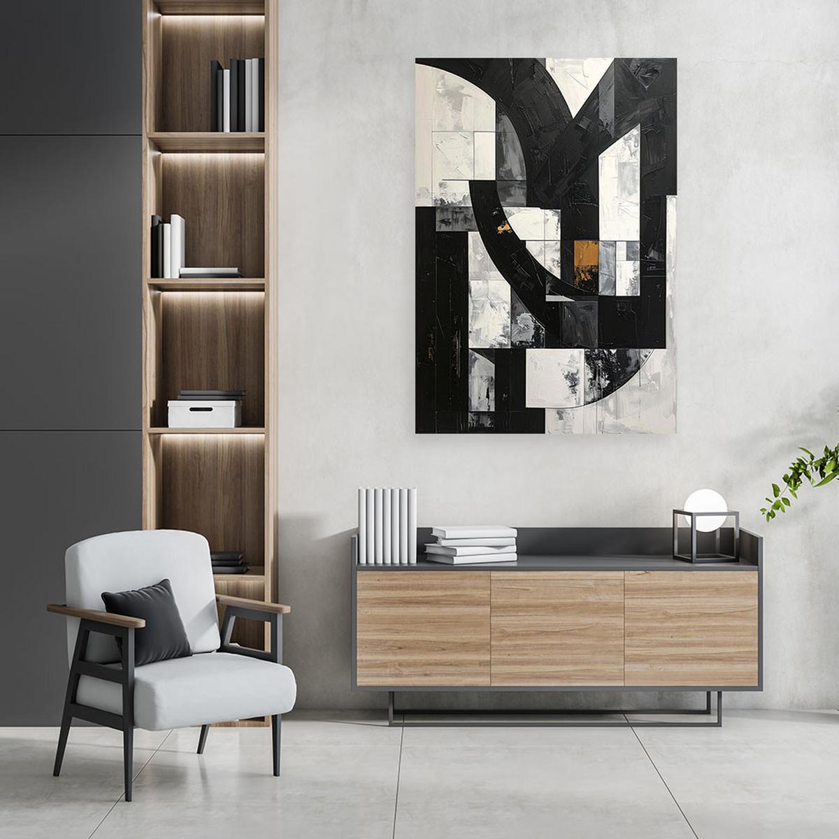 LEINWANDBILD 3D und geometrisch 40x60cm - Schwarz, Textil (40/60cm) - Feeby
