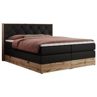 BOXSPRINGBETT VENETO KING 140/200 Schwarz Kunstleder - H4 - Schwarz, Holz/Textil (140/200cm) - MKS