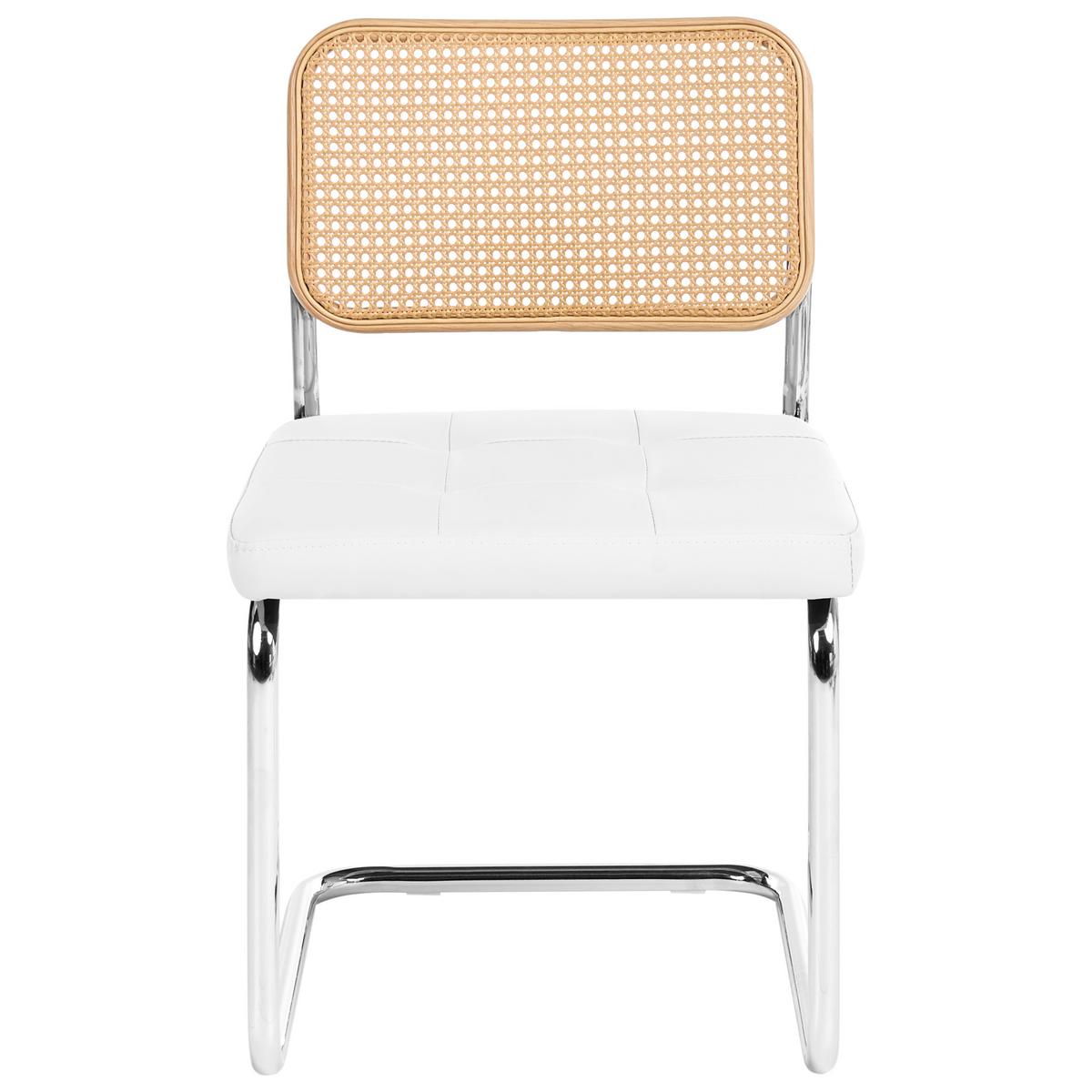 ESSZIMMERSTUHL 2er-Set Kunstleder Weiß Ethete - Hellbraun, Kunststoff (49/83/54cm) - Beliani