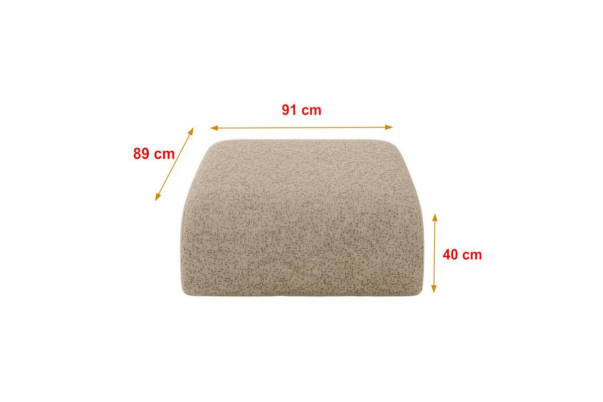 POUF MIRA-PUF 91x89x40 Braun cm Velours Modular Sitzhocker - Schwarz/Braun, Holzwerkstoff/Kunststoff (91/40/89cm) - ALTDECOR