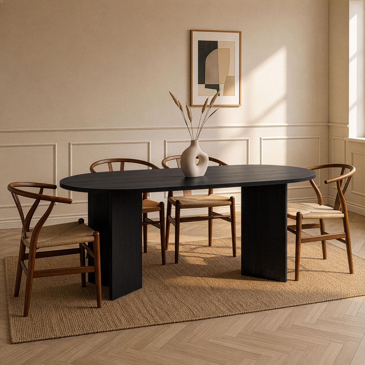 ESSTISCH mit abgerundeten Kanten sable 180/75/89,5 cm - Eichefarben, Holzwerkstoff (96/89.5/75cm) - Calicosy