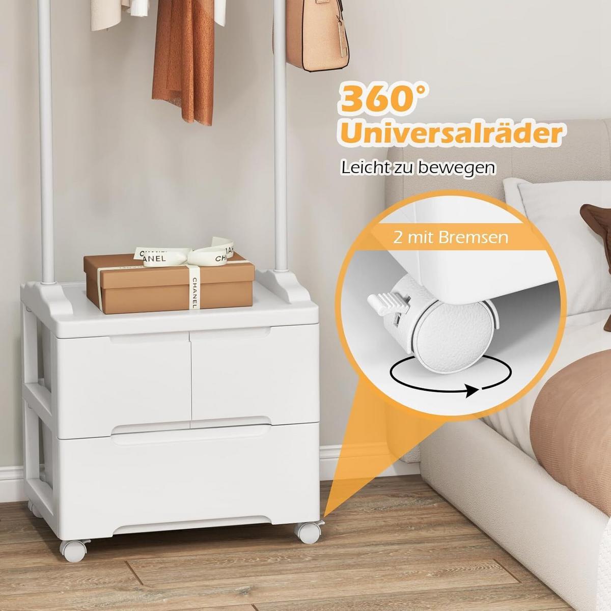KLEIDERSTÄNDER 157cm Weiß - Weiß, Metall (46/157/38cm) - COSTWAY