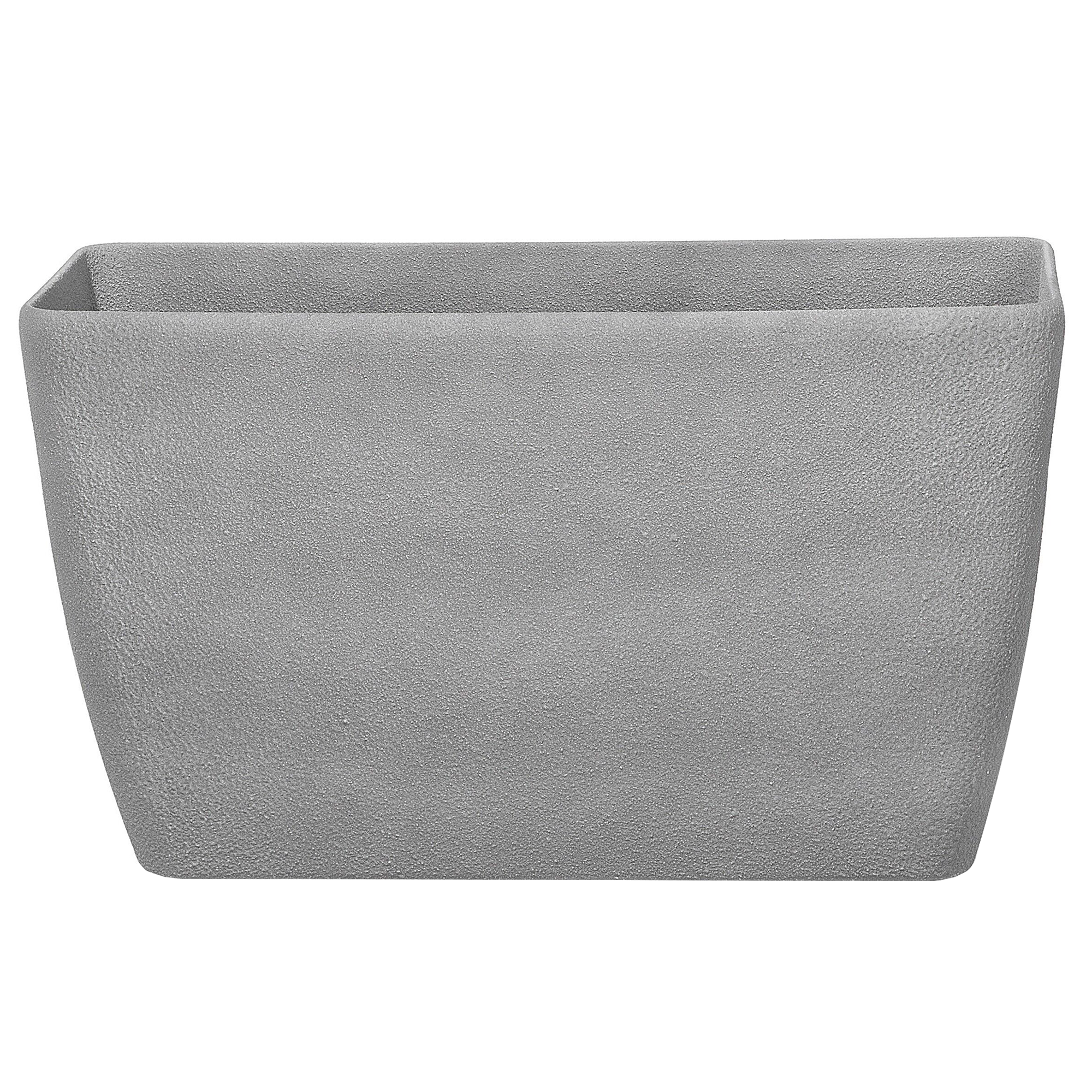 BLUMENTOPF hellgrau rechteckig 74/32/45 cm Baris - Hellgrau, Stein (45cm) - Beliani