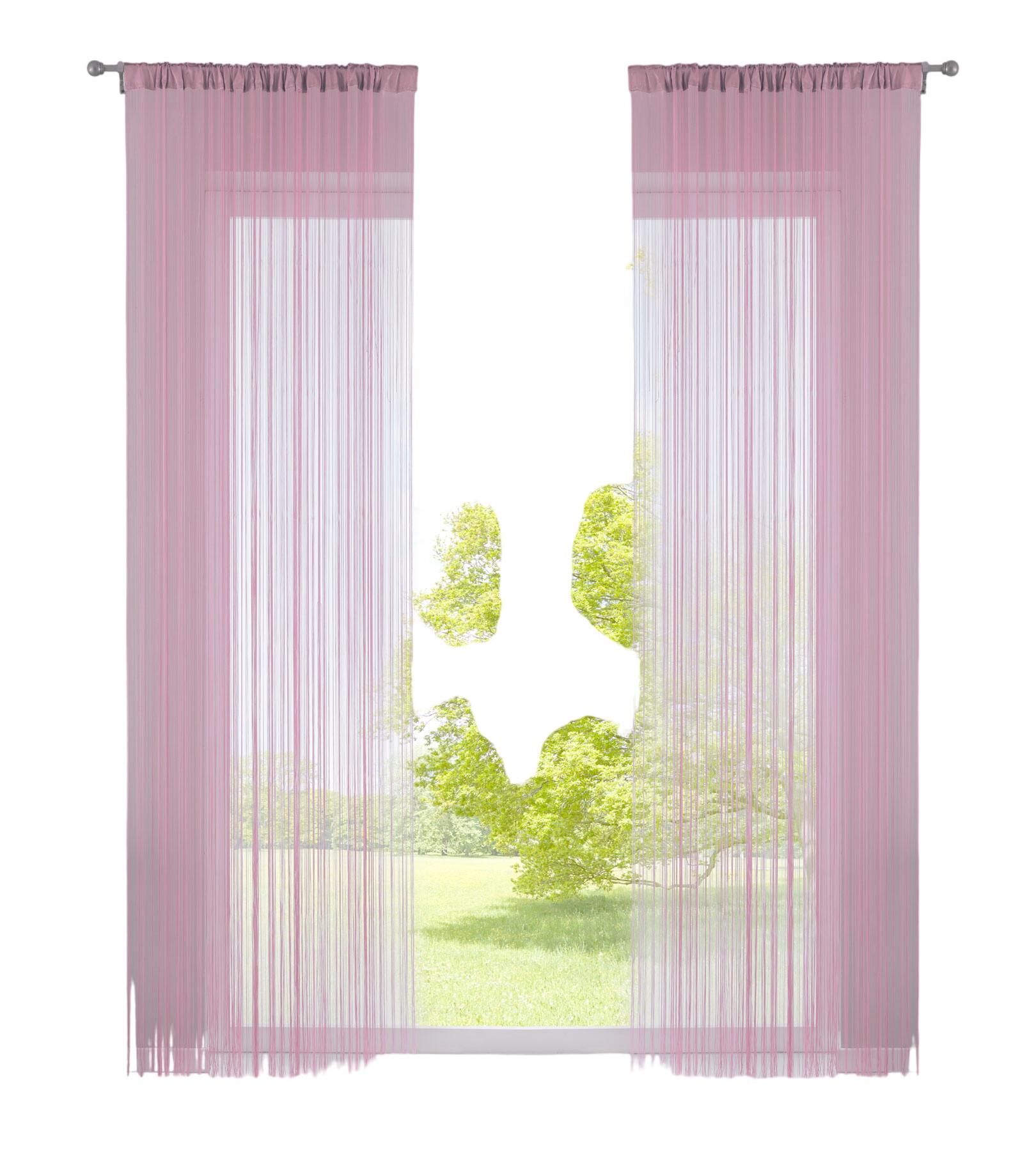 FADENGARDINE 2ER SET HxB 250x140 cm Rosa - Rosa, Textil (140/250cm) - Gardinenbox