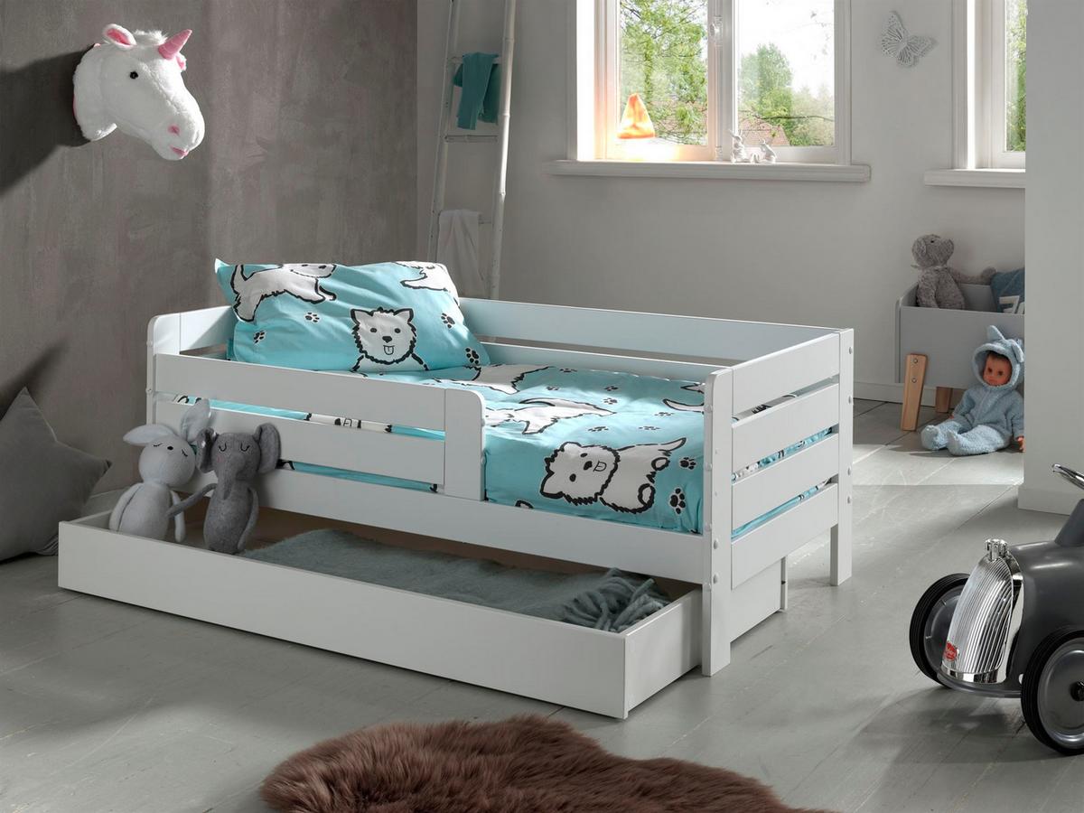 JUNIORBETT Karie 144x56x70 aus Massivholz+MDF in Weiß - Weiß, Holz (70/140cm) - 58aufmkessel