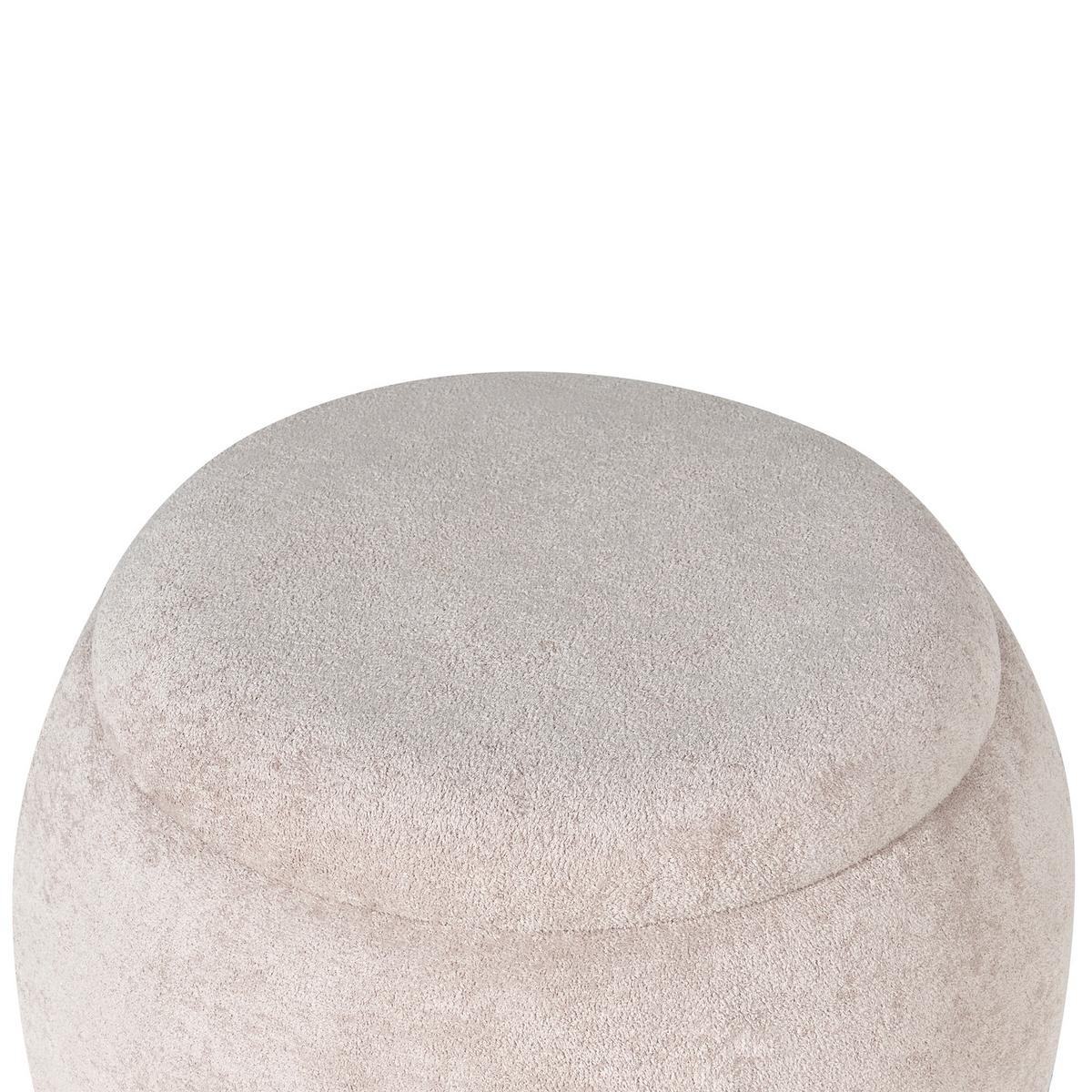 POUF mit Stauraum Bouclé Hellbeige Annabella - Beige, Textil (40/42/40cm) - Beliani