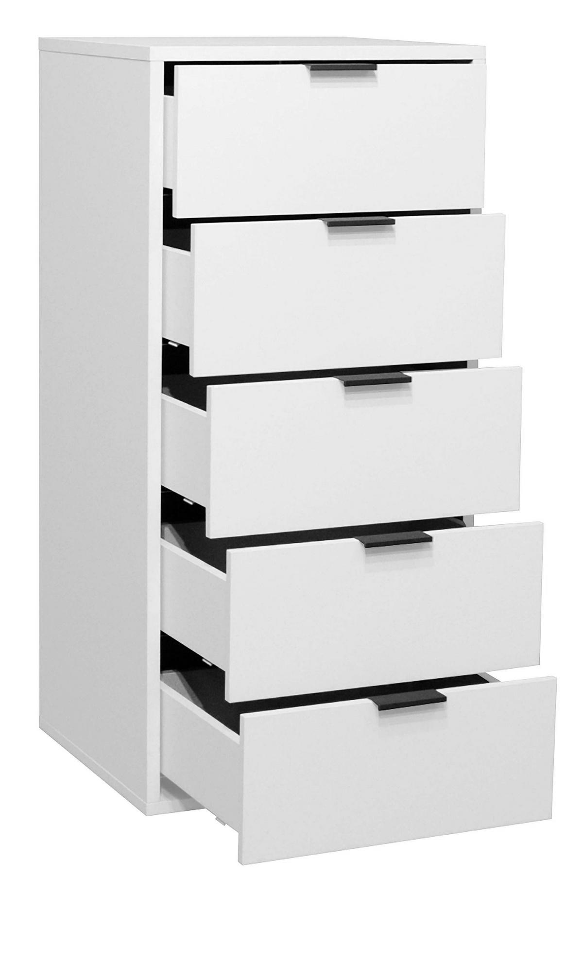 KOMMODE Erna 51x45x108 Kreidegrau matt Lack - Hellgrau, Holzwerkstoff (51/108/45cm) - 58aufmkessel
