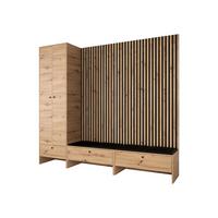 GARDEROBE Balma VI - Schwarz Hochglanz, Holzwerkstoff (230/206/44cm) - MIRJAN24
