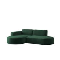 ECKSOFA Palma Xs In Noel - Grün, Holzwerkstoff/Textil (236/165cm) - Fun Möbel