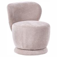 DREHSESSEL Chenillegewebe Beige Blomma - Hellgrün, Holz/Textil (60/72/63cm) - Beliani