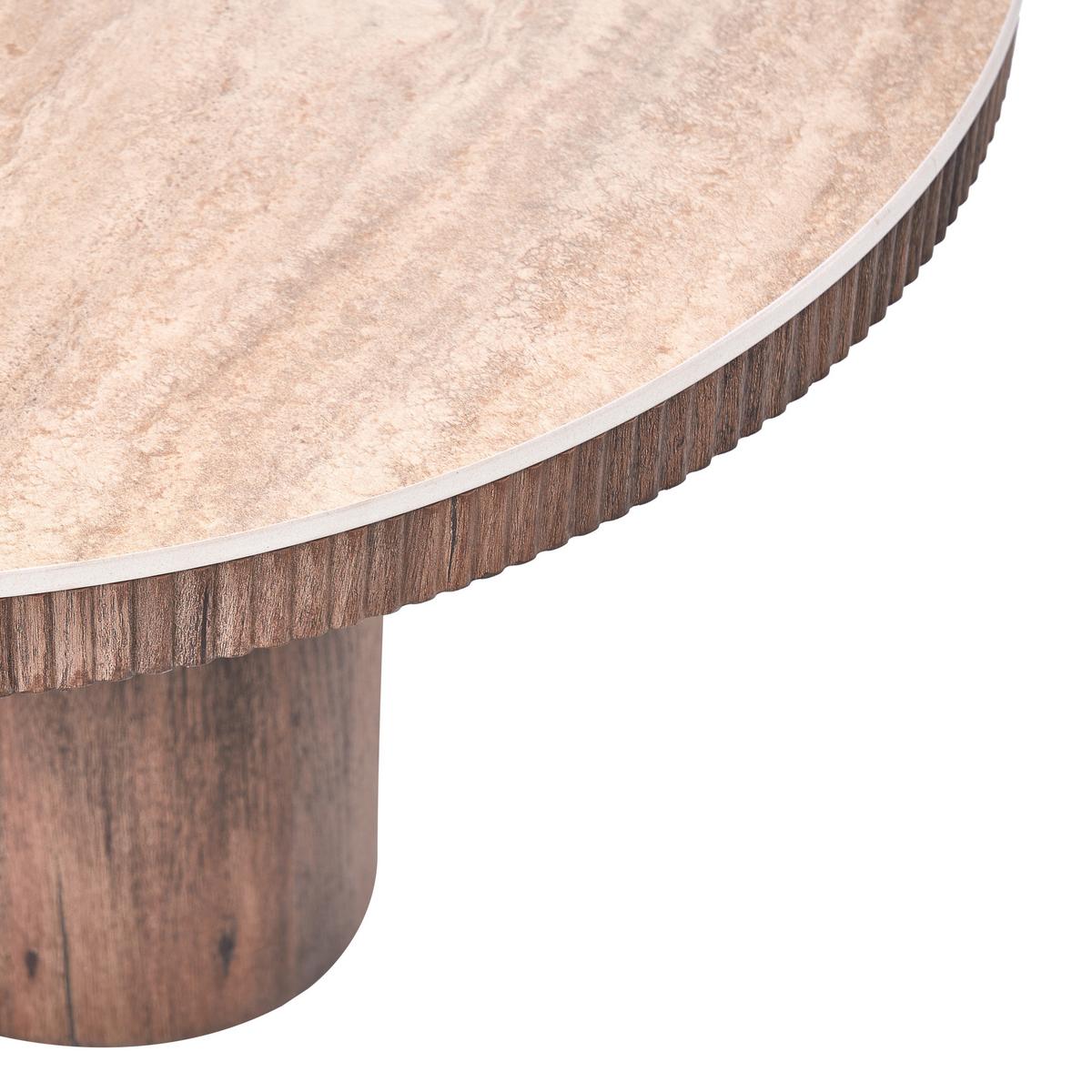 COUCHTISCH Travertinoptik Braun Maltby - Hellbraun/Beige, Holzwerkstoff (80/80/40cm) - Beliani