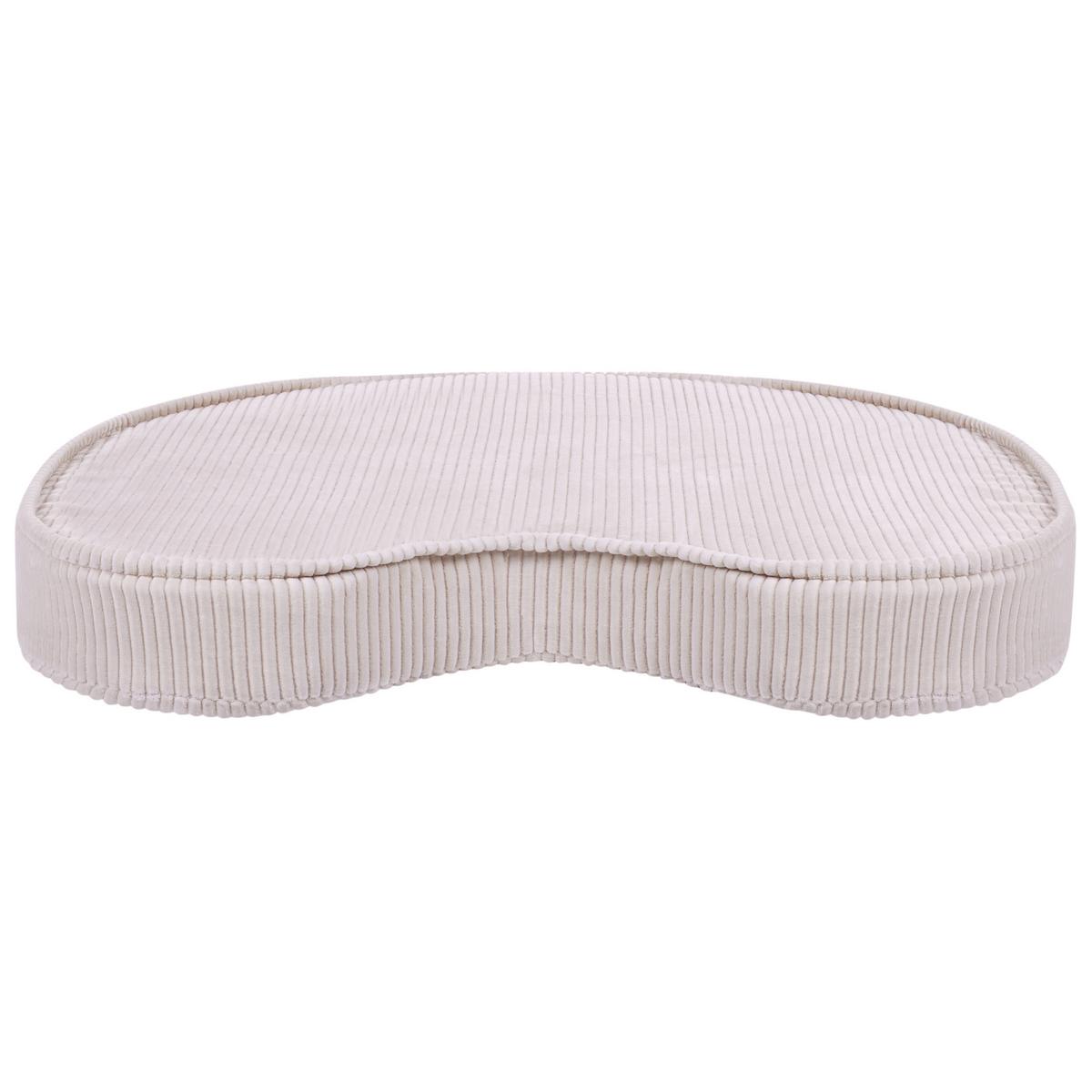 POUF Samtstoff Hellbeige Nili - Beige/Braun, Textil (90/10/75cm) - Beliani