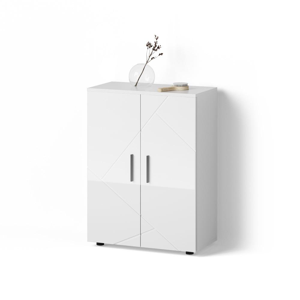 MIDISCHRANK Ronco Weiß Hochglanz 60 x 81 cm - Weiß Hochglanz, Holzwerkstoff (60/81/30cm) - Livinity®