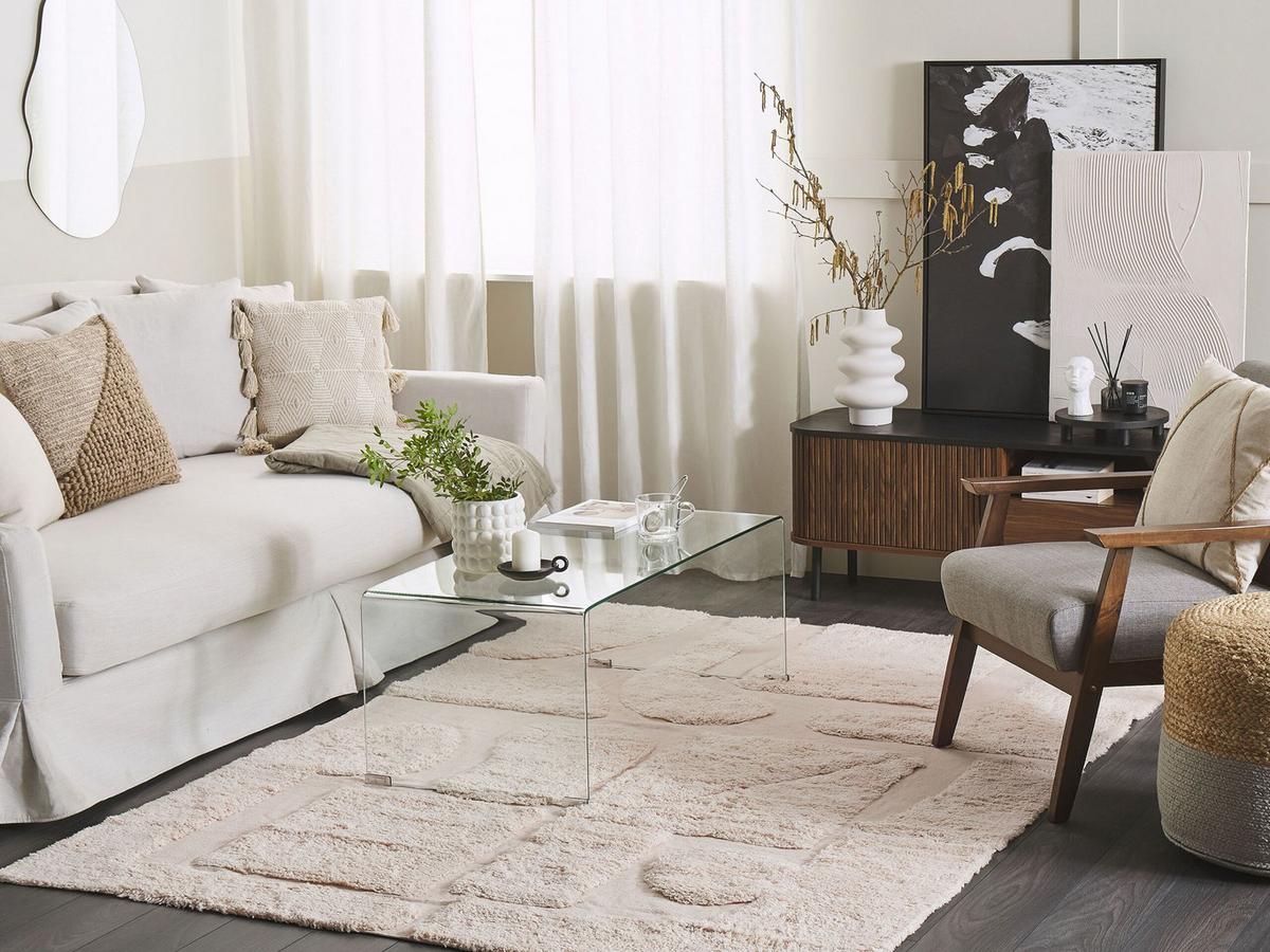 KURZFLOR-TEPPICH Diyadin 230/160 cm - Beige, Textil (160/230cm) - Beliani