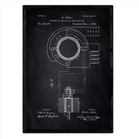 POSTER Elektrisches Verteilungssystem Patent A3 Rahmenlos - Klar/Schwarz, Papier (29.7/5/42cm) - Nacnic