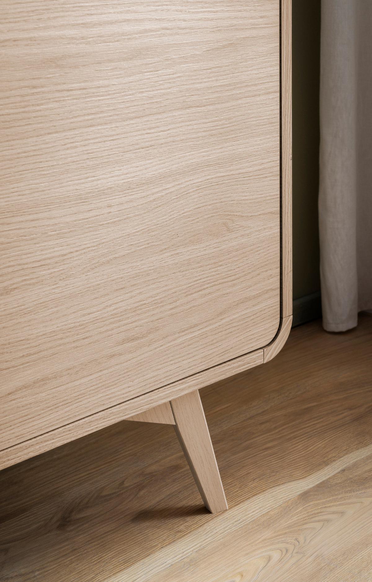 HIGHBOARD Eiche natur skandinavisch 108 cm, Kommode mit Push-to-Open - Eichefarben, Holz/Holzwerkstoff (108/130/39cm) - Furn.Design