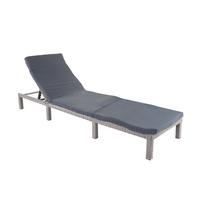 POLY-RATTAN SONNENLIEGE BASIC Grau, Grau - Grau, Kunststoff (60/71/198cm) - MCW