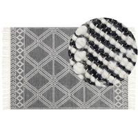 KURZFLOR-TEPPICH Toprakkale 230/160 cm - Grau, Textil (160/230cm) - Beliani