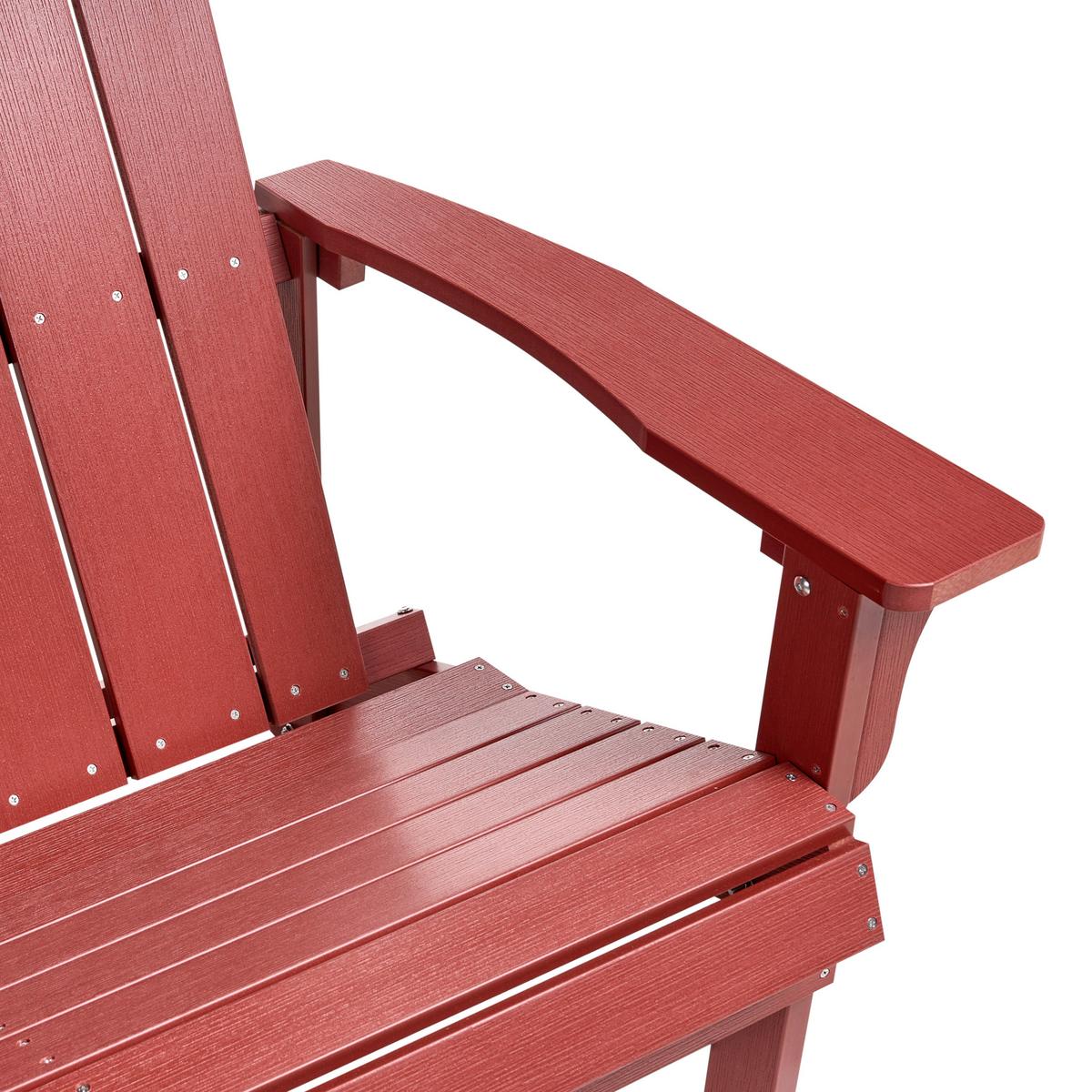 GARTENBANK Adirondack 125 cm Rot - Dunkelrot, Kunststoff (125/91/73cm) - Beliani