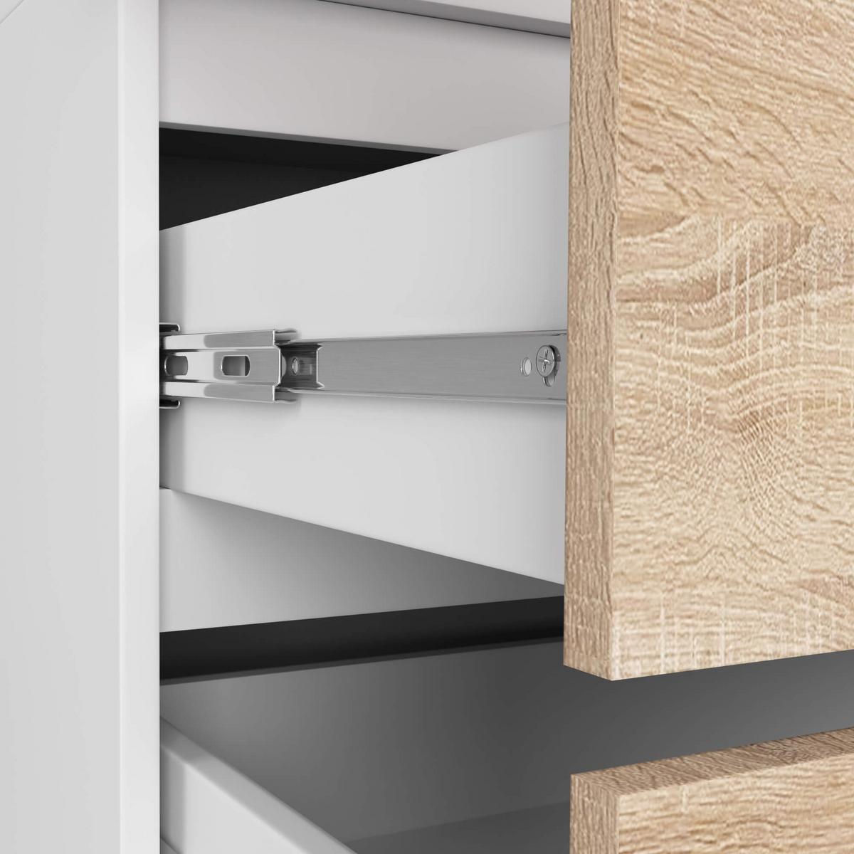 KLEIDERSCHRANK Weiß, Eiche Sonoma 180/90/51 - Weiß, Holzwerkstoff (90/180/51cm) - RAUMHIRSCH FURNITURE