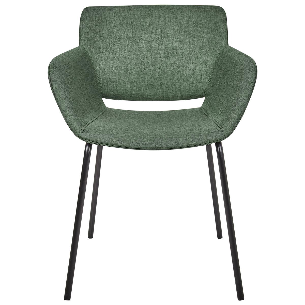 ESSZIMMERSTUHL 2er-Set Stoff Grün Axtel - Grün, Textil (60/81/52cm) - Beliani