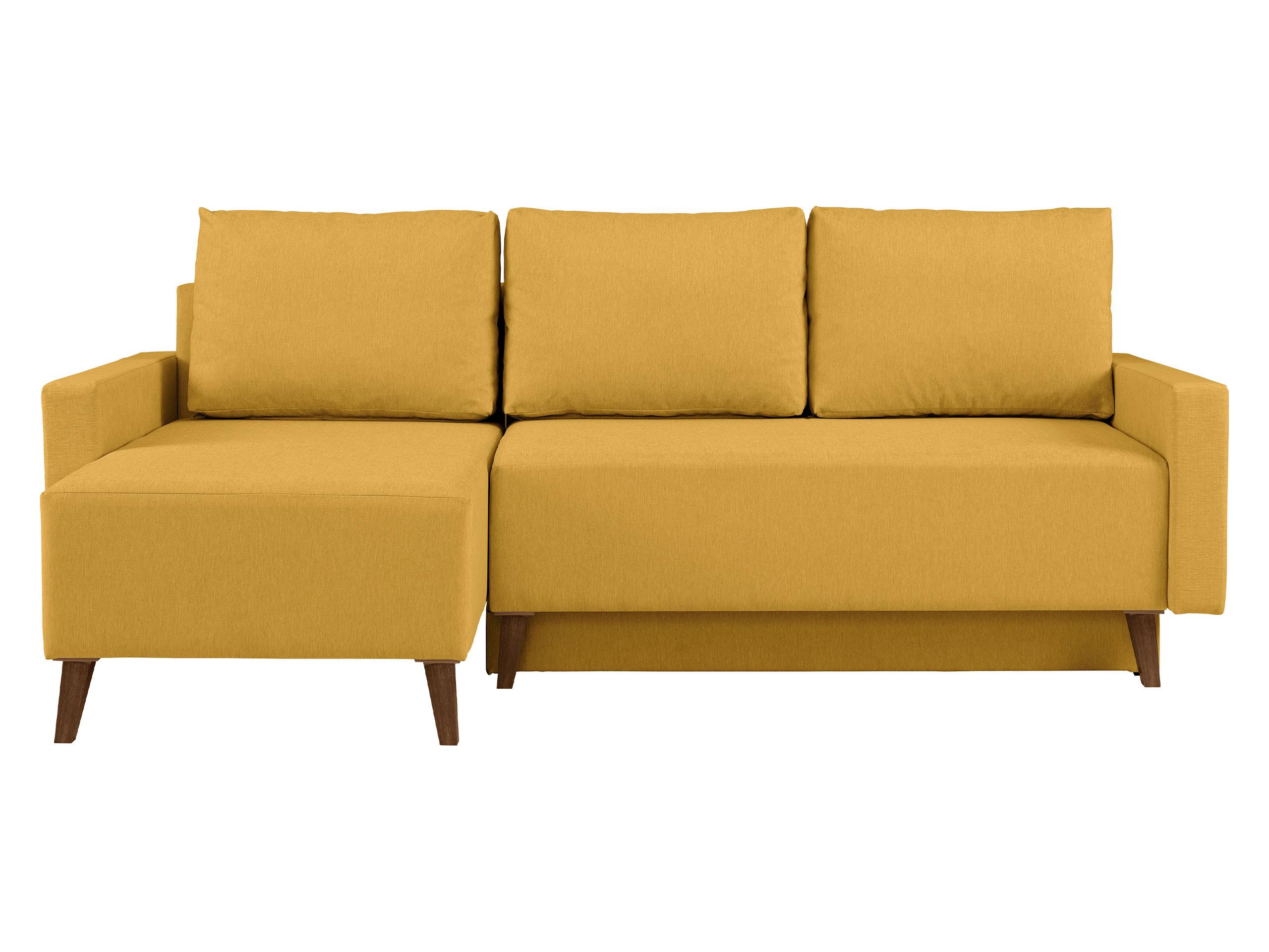 ECKSCHLAFSOFA Oviedo - Gelb, Holz/Kunststoff (225/140cm) - MIRJAN24