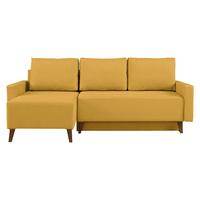 ECKSCHLAFSOFA Oviedo - Gelb, Holz/Kunststoff (225/140cm) - MIRJAN24