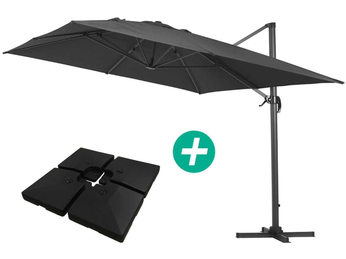 SONNENSCHIRM sun 4 Schwarz - Schwarz, Metall (400/300cm) - Habitat Garten