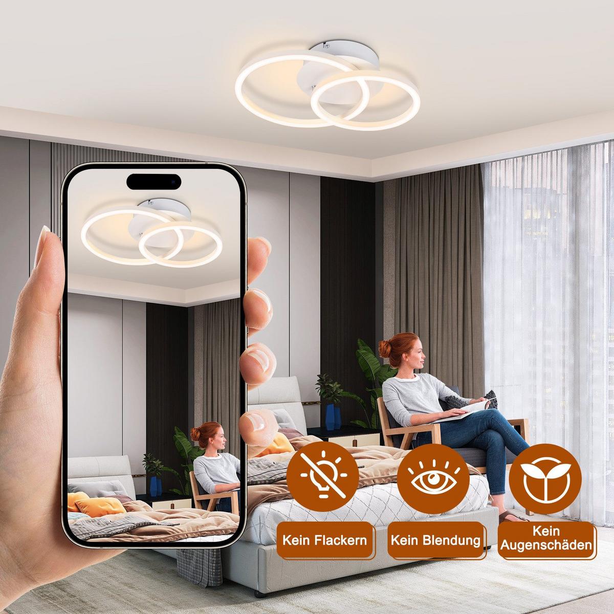 LED-DECKENLEUCHTE Gallagher 34.4/25/7.4 cm - Weiß, Metall (34.4/25/7.4cm) - Nettlife