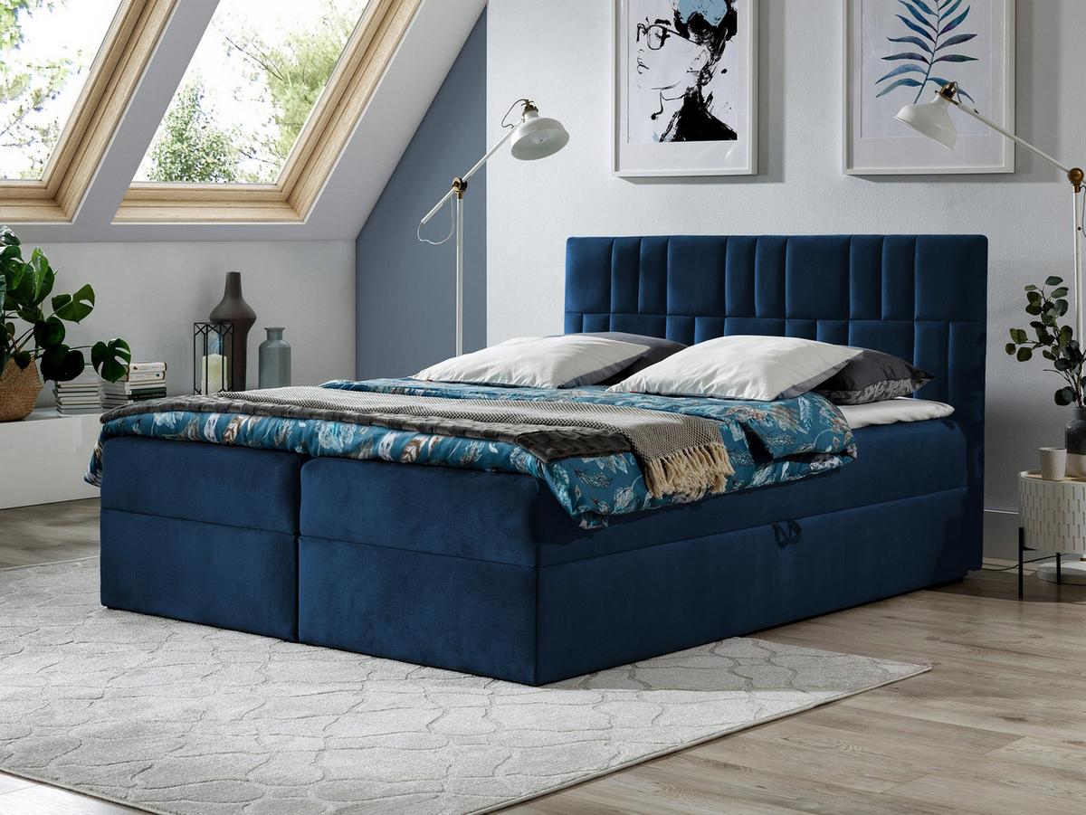 BOXBETT Top 3 - H3 - Blau, Holz (160/200cm) - MIRJAN24