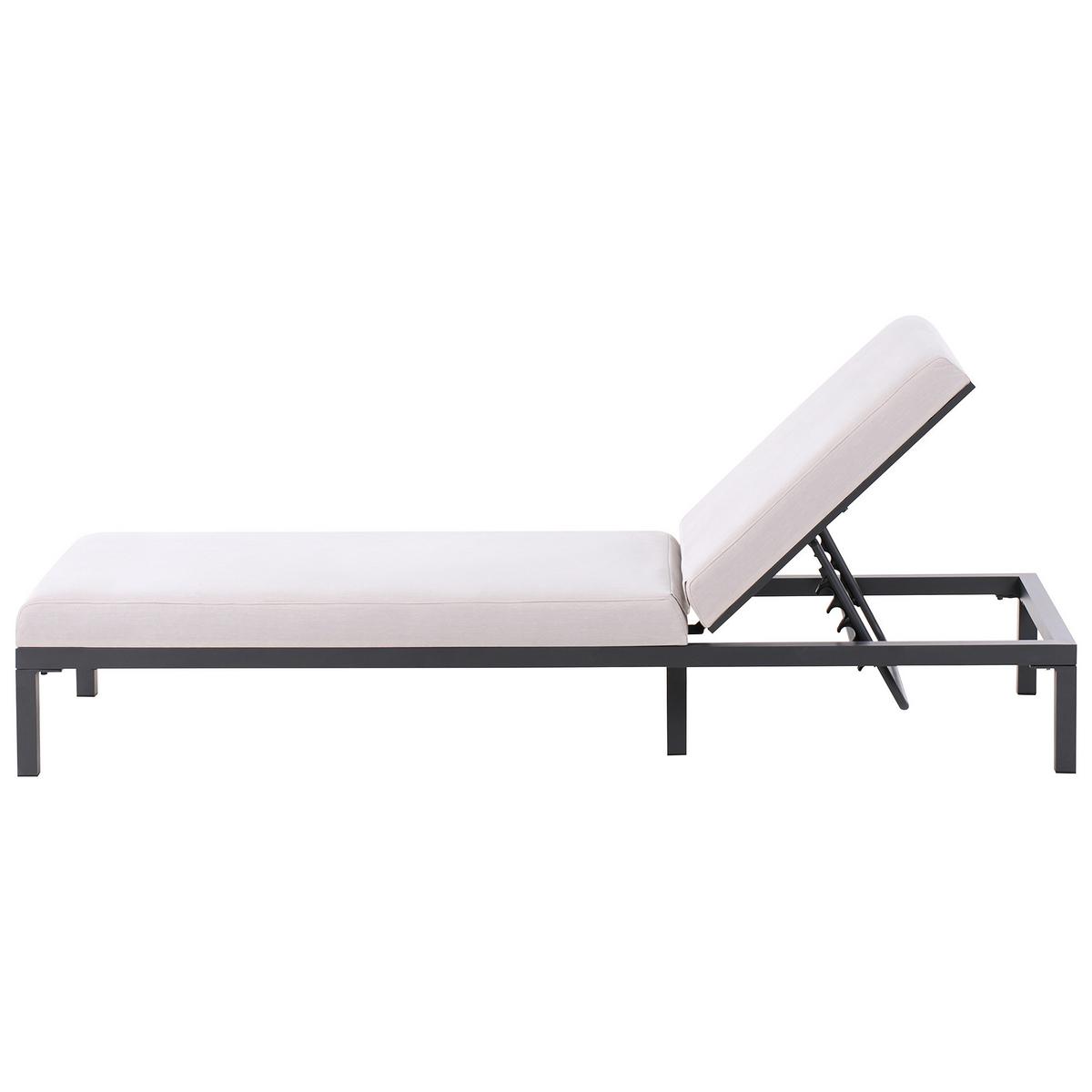 SONNENLIEGE mit Kissen Hellbeige Lariano - Beige, Metall (72/37/204cm)