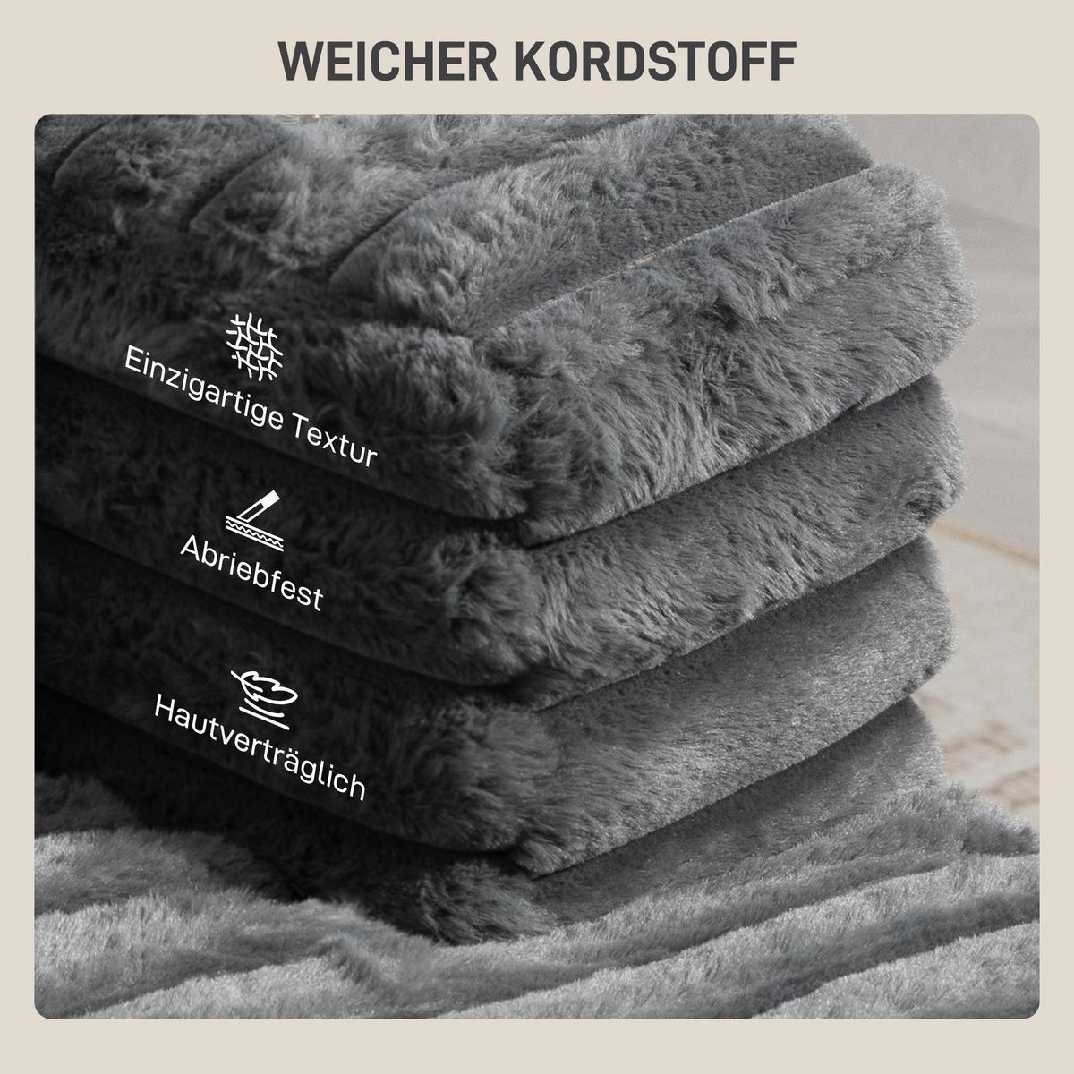 SCHLAFSOFA mit Getränkehalter 134/151/89 cm Grau - Schwarz/Grau, Kunststoff/Textil (134/89/151cm) - HOMCOM