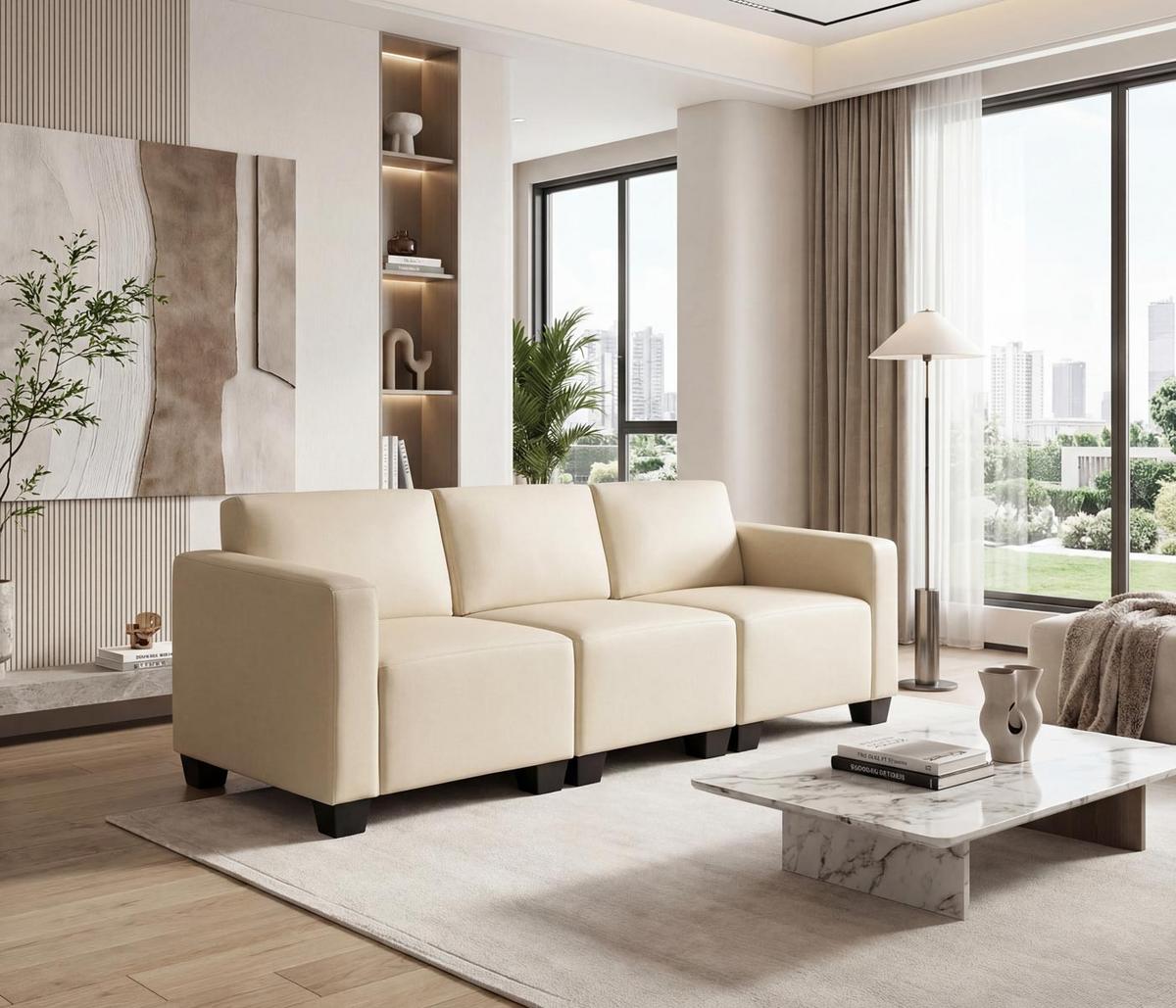 3-SITZER SOFA Beige - Beige/Creme, Textil (193/76/72cm) - MCW