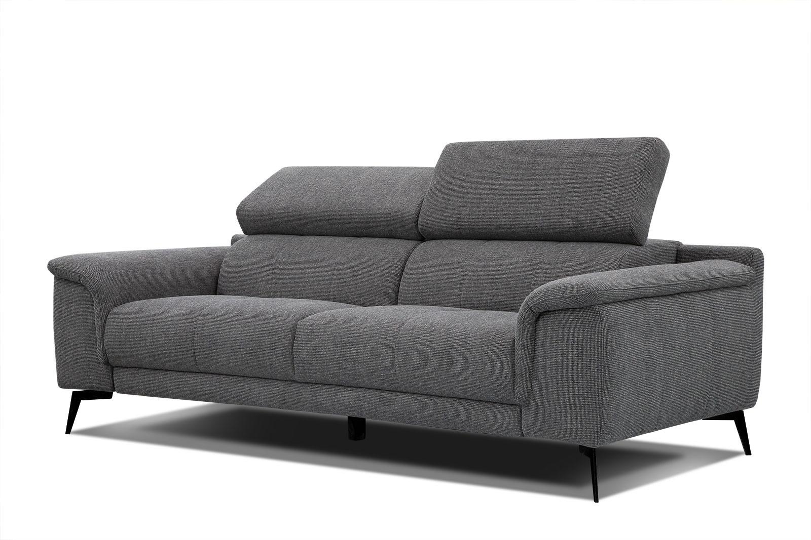 SOFA FIERO 3-Sitzer, dunkelgrau - Dunkelgrau/Schwarz, Holzwerkstoff/Textil (212/82/103cm) - Wozimo