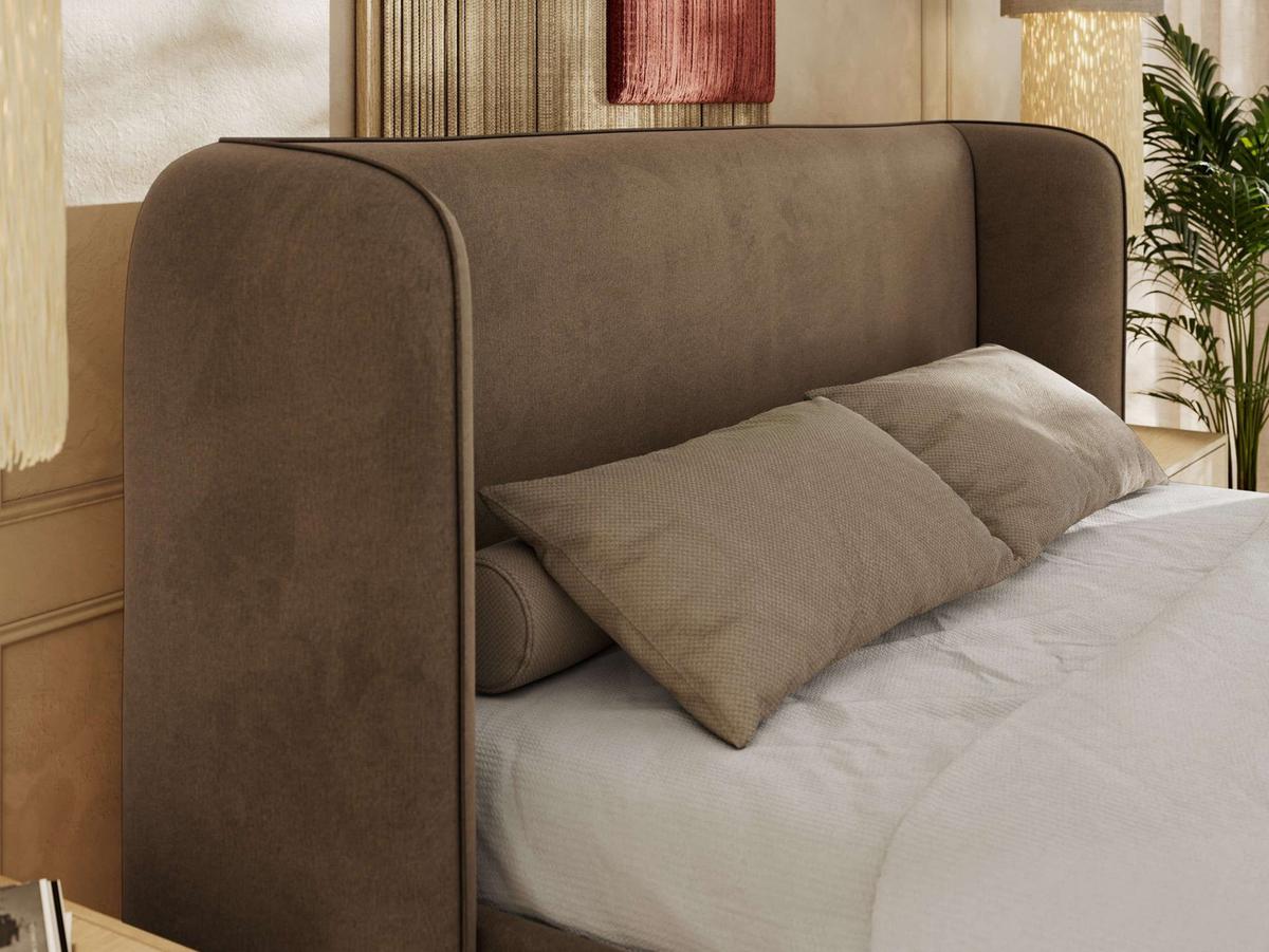 POLSTERBETT EMORA CLASSIC 180/200 - Braun Velvet - Multipocket-Matratze - Braun, Textil (180/200cm) - MKS