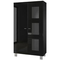 VITRINE Denjo Tür in Schwarz Hochglanz - Schwarz Hochglanz, Holzwerkstoff (71/129/35cm) - Vladon