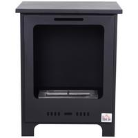 ETHANOL-KAMIN 0,9 L Bio-Ethanol-Brenner 3 Stdn. Brenndauer kein Rauch Metall - Schwarz, Metall (30/50/40cm) - HOMCOM