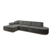 ECKSOFA Ottomane Links IREA-L2 - 327x165x80 cm Ecru - Anthrazit, Holzwerkstoff/Textil (327/165cm) - ALTDECOR
