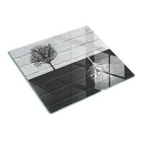 GLASPLATTE 60x52 cm Wand aus Bäumen - Weiß, Glas (60/0.4/52cm) - TULUP